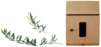 埋め込み型ポストの取出し側デザイン