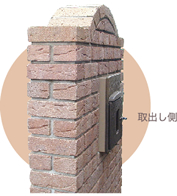 ポストの取出し側もデザイン的